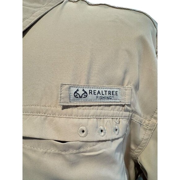Realtree fishing shirt men's XL extra large beige long sleeve Dri-Fit vented - Picture 2 of 12